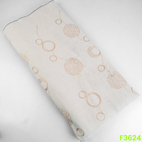 Thread Embroidered Linen Cotton Fabric-F3624